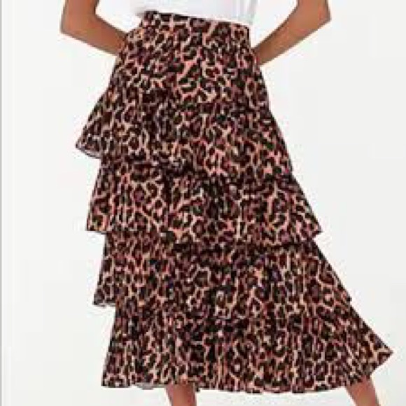 NWT J-Crew Ruffle maxi skirt in leopard - size 8 - Picture 6 of 9